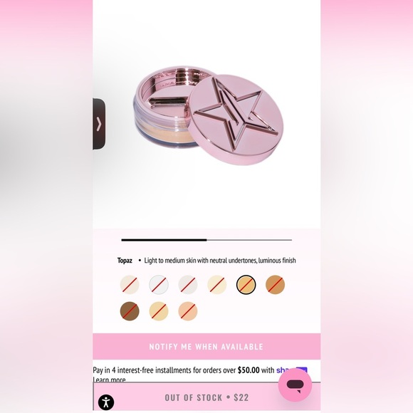 Jeffree Star Other - JEFFREE STAR COSMETICS LUMINOUS
SETTING POWDER
